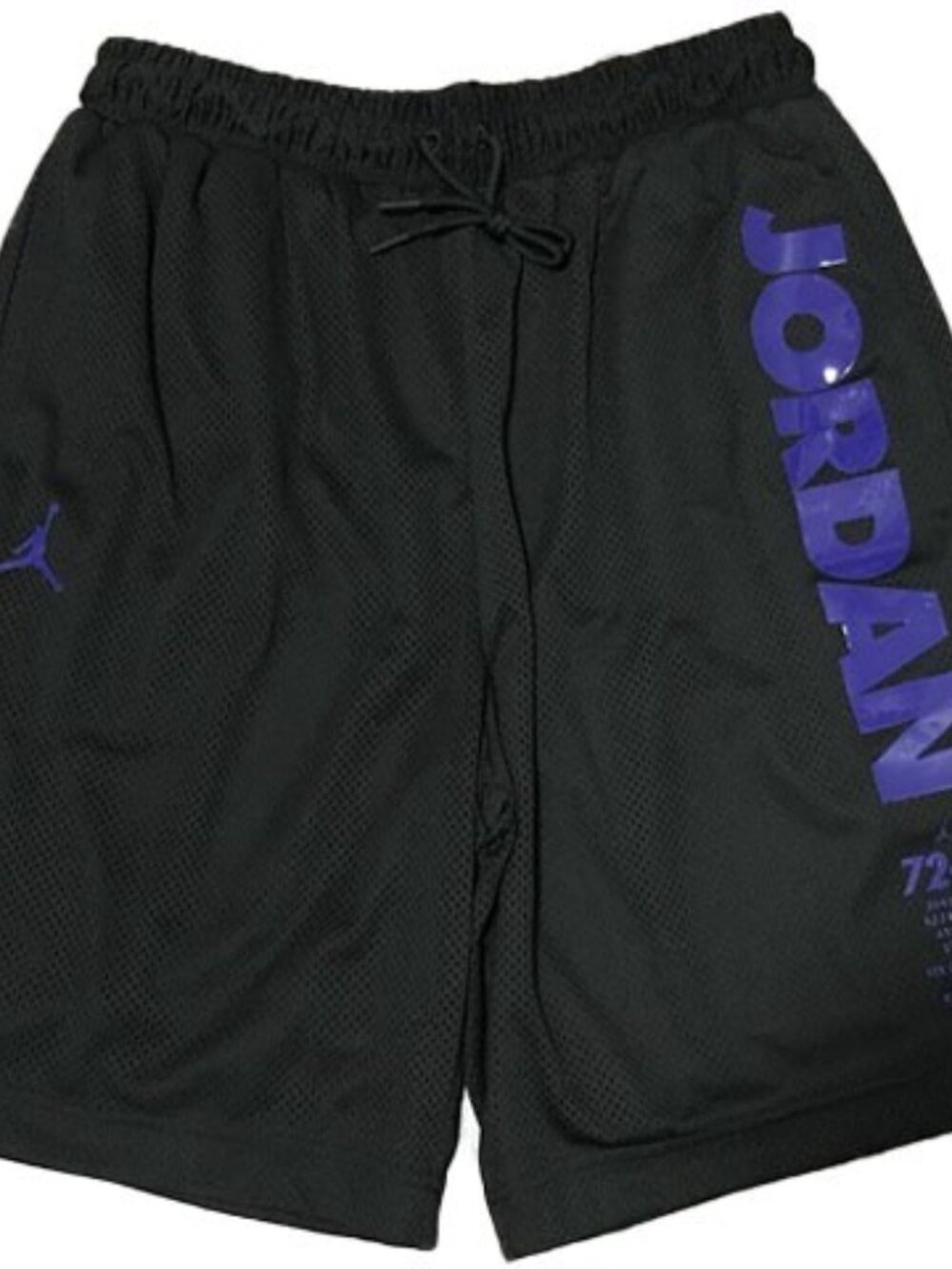 PRISTINE NIKE JORDAN JUMPMAN JSW MEN'S XL AJ 11 SHORTS BLACK & PURPLE BQ0199-010